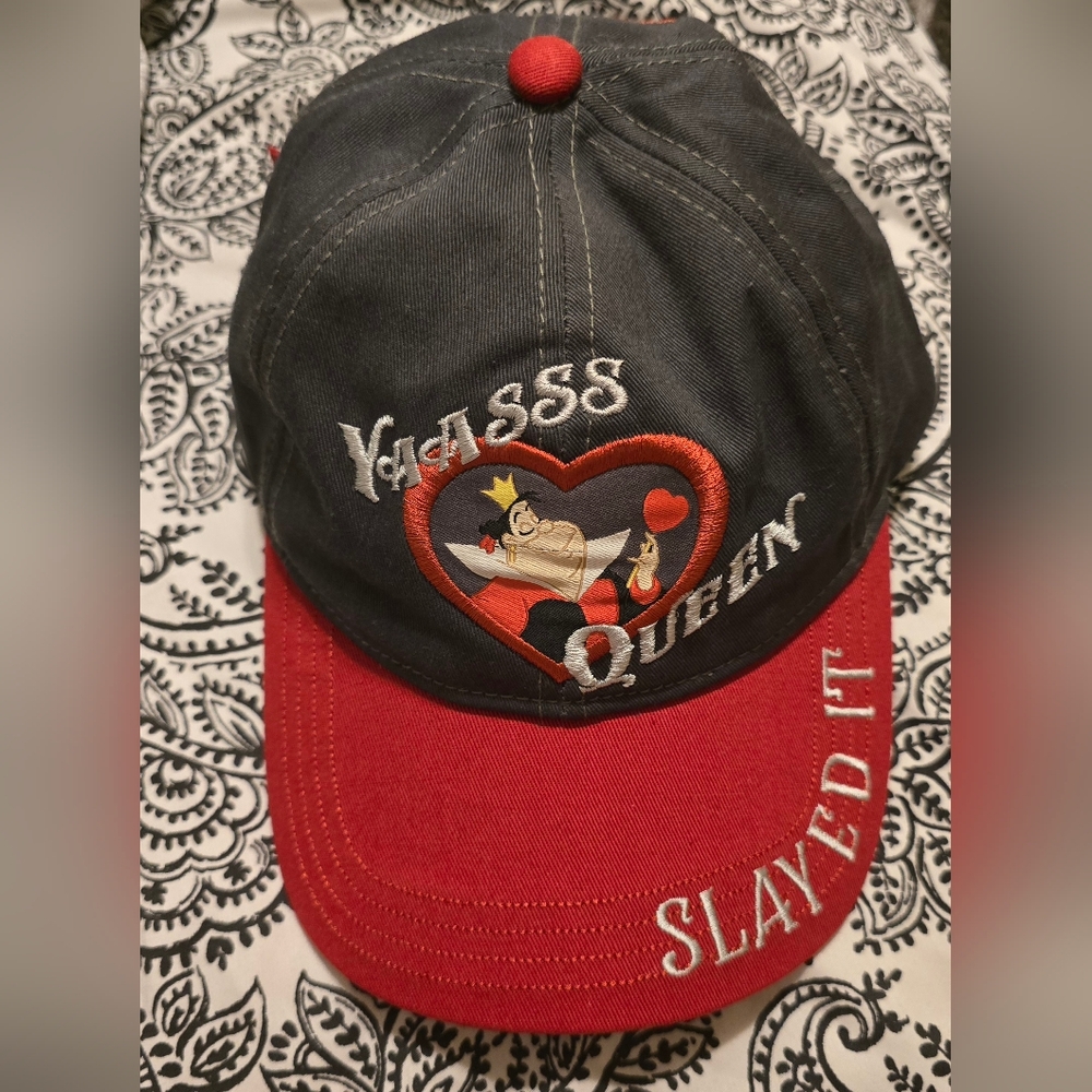 Disney Parks Red Queen "yaasss queen" Baseball Cap/Hat